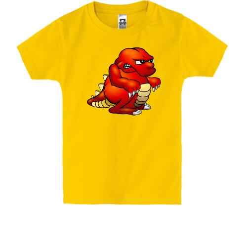 Дитяча футболка з червоним динозавром