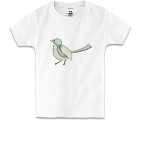 Детская футболка с серой птицей