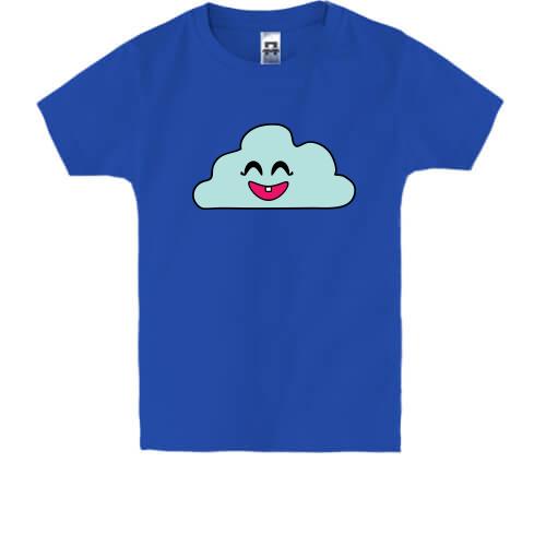 Детская футболка с веселым облаком