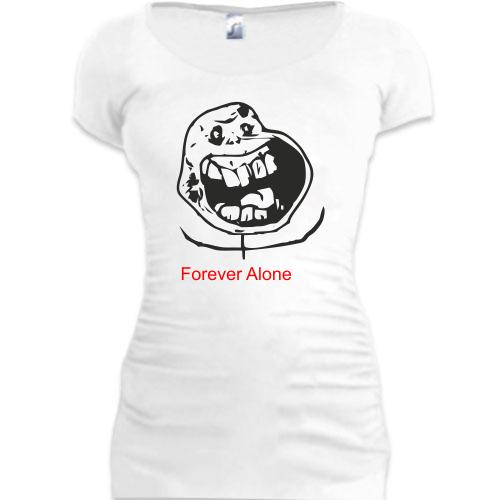 Женская удлиненная футболка Forever Alone 2