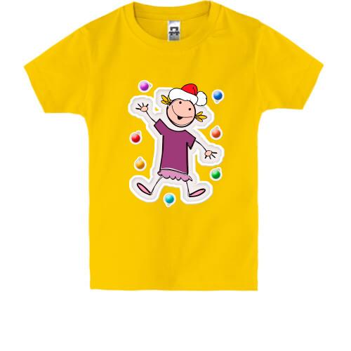 Детская футболка с новогодней Дочкой