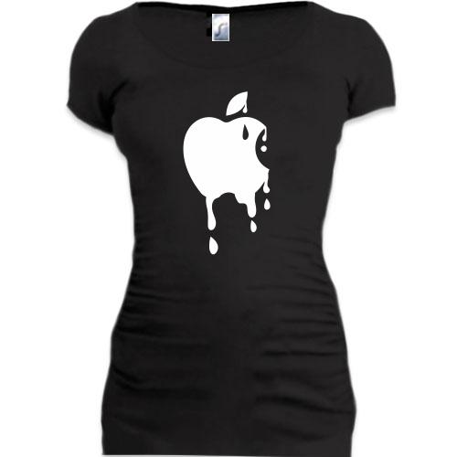 Женская удлиненная футболка с тающим Apple