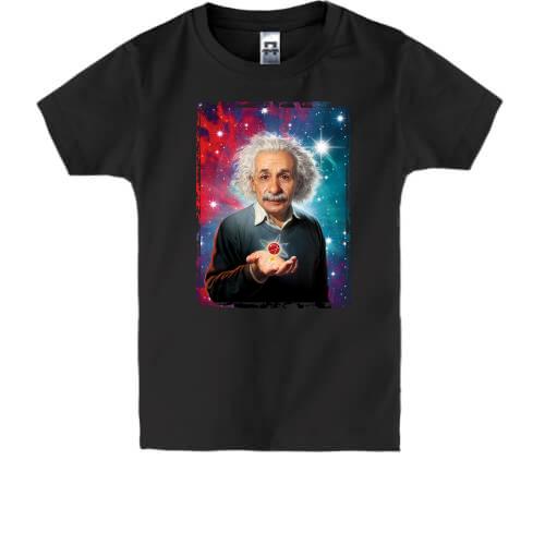 Детская футболка Альберт Эйнштейн с молекулой