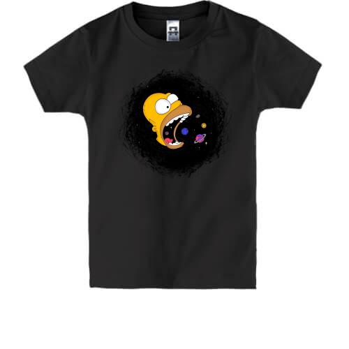 Детская футболка с Гомером в космосе