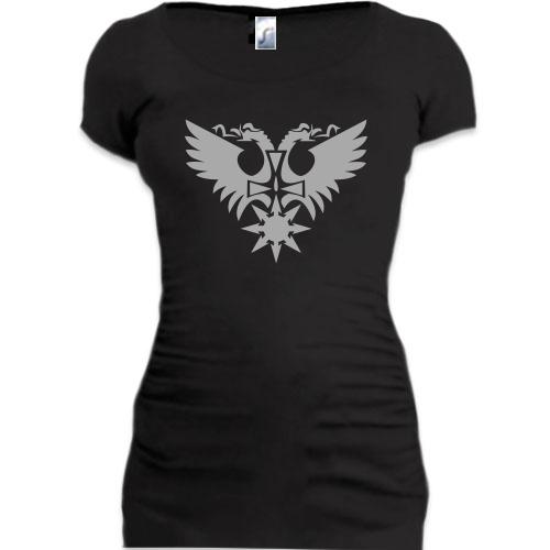 Подовжена футболка Behemoth лого з хрестом