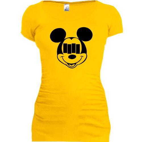 Подовжена футболка Black Flag Mickey Style