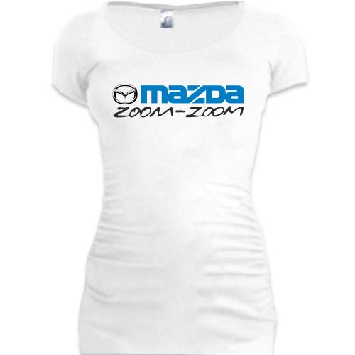 Женская удлиненная футболка Mazda zoom-zoom
