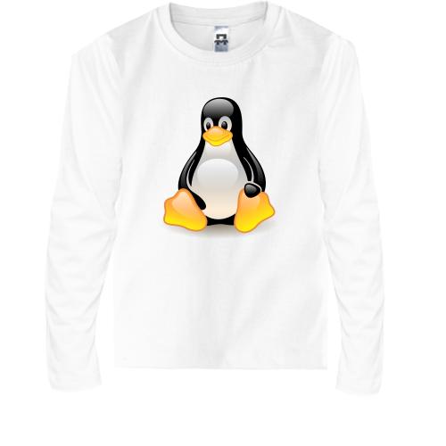 Детский лонгслив с пингвином Linux