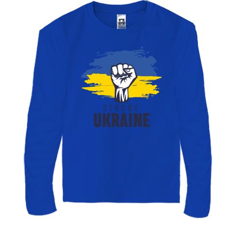 Детская футболка с длинным рукавом Strong Ukraine