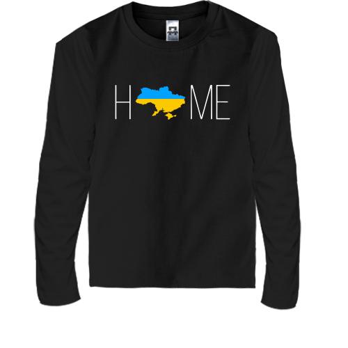 Детская футболка с длинным рукавом с картой Украины - Home