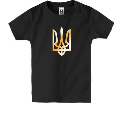 Детская футболка с гербом Украины (gold)