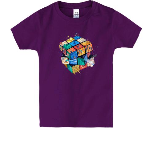 Детская футболка с оживленным кубиком Рубика