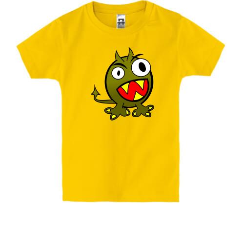 Детская футболка с зеленым монстром