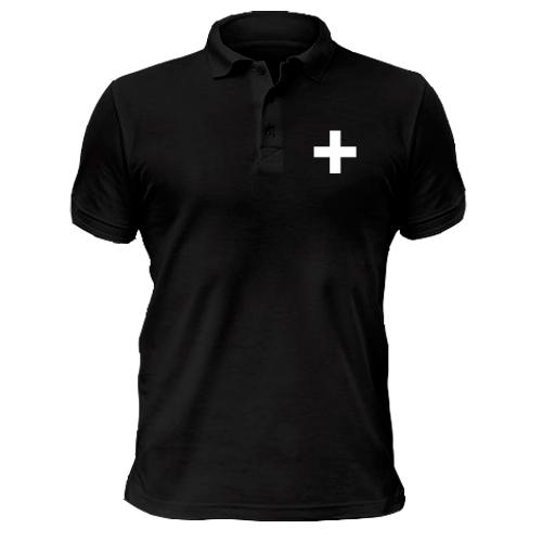 Чоловіча футболка-поло з хрестом - розпізнавальним знаком ЗСУ (міні)
