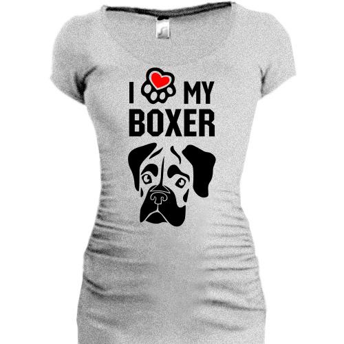 Подовжена футболка I love my boxer