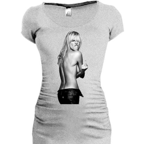 Подовжена футболка Kate Moss f*ck you