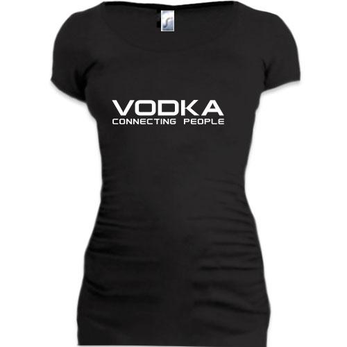 Подовжена футболка Vodka connecting people 2