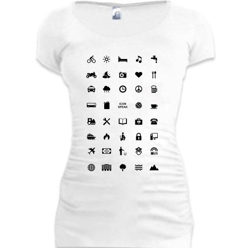 Подовжена футболка - Словник з іконками (ICONSPEAK WORLD)
