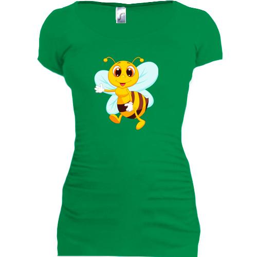 Подовжена футболка з бджолою