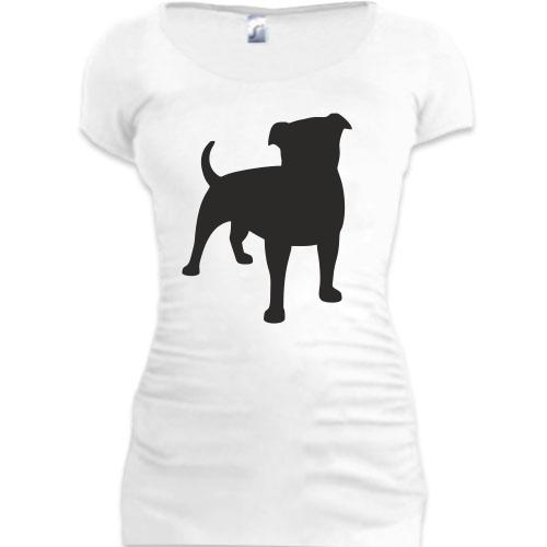 Подовжена футболка з силуетом собаки