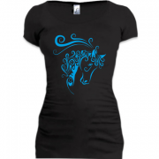 Женская удлиненная футболка с лошадью