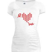 Женская удлиненная футболка Я люблю UA