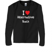 Детский лонгслив I love alternative ROCK