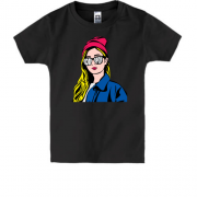 Детская футболка с поп-арт девушкой