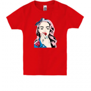 Дитяча футболка з поп-арт дівчиною 2