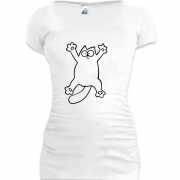 Женская удлиненная футболка Simon's cat