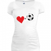 Женская удлиненная футболка Люблю футбол (2)
