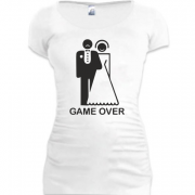 Женская удлиненная футболка Game over (4)