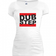 Женская удлиненная футболка Dub step (надпись)
