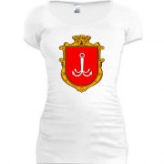Женская удлиненная футболка Герб города Одесса