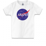 Детская футболка Андрей (NASA Style)