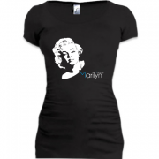 Женская удлиненная футболка Мерлин Монро