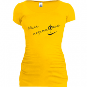 Женская удлиненная футболка Мисс позитивчик