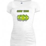 Женская удлиненная футболка Angry Birds (свиньи)
