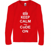 Детский лонгслив Keep calm and code on