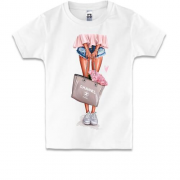 Детская футболка Девушка с сумкой Шанель