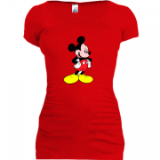 Женская удлиненная футболка с Мики Маусом 3