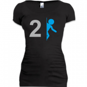 Женская удлиненная футболка Portal 2