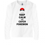 Дитячий лонгслів Keep calm and catch pokemon