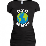 Женская удлиненная футболка Пуп земли