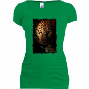 Подовжена футболка зі злим леопардом