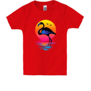 Детская футболка с черным фламинго
