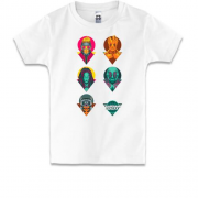 Детская футболка с иконками персонажей фильма Стражи Галактики