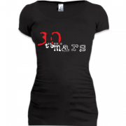 Женская удлиненная футболка Thirty seconds black