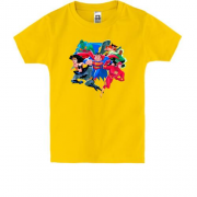Детская футболка с супергероями (старый стиль)