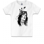 Детская футболка с девушкой-индейцем